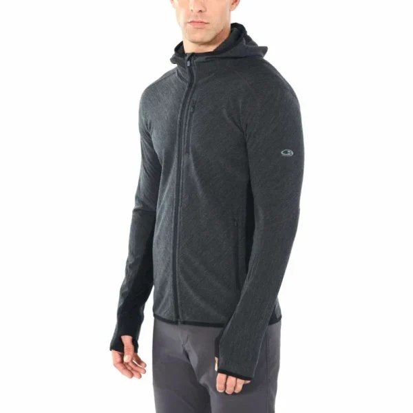 Promo ❤️ Icebreaker Descender LS Zip Hood – Polaire en laine mérinos homme I Hardloop 🛒 6