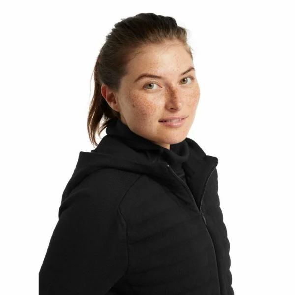 boutiqued pas cher Vente flash 🌟 Icebreaker ZoneKnit Insulated LS Zip Hoodie – Polaire en laine mérinos femme I Hardloop 🥰 5