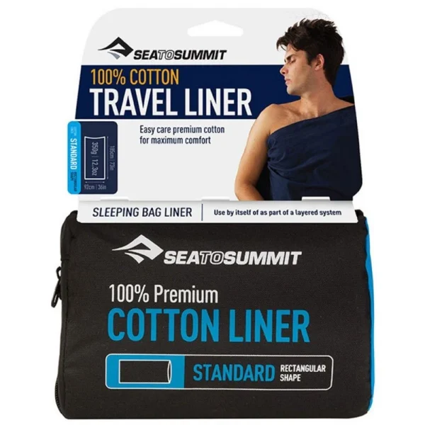 Sea To Summit Drap De Sac Coton Rectangular Standard /marine Bleu 1