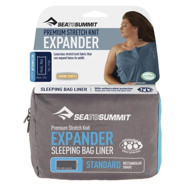 Sea To Summit Drap De Sac Expander Polycoton Stretch Rectangular Standard /marine Bleu 1